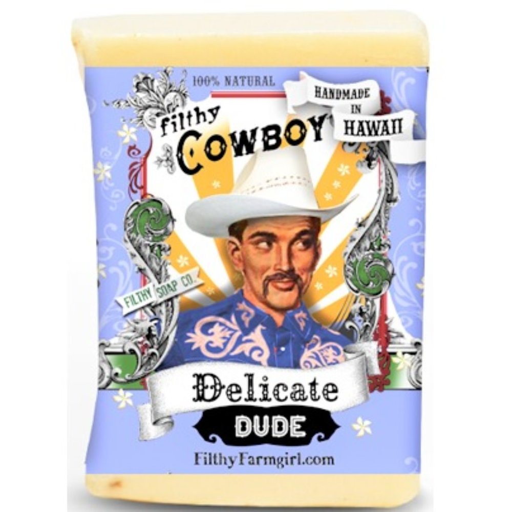100% Natural Organic Soap. Filthy Cowboy Delicate Dude. Handmade in Hawaii. 2oz.
